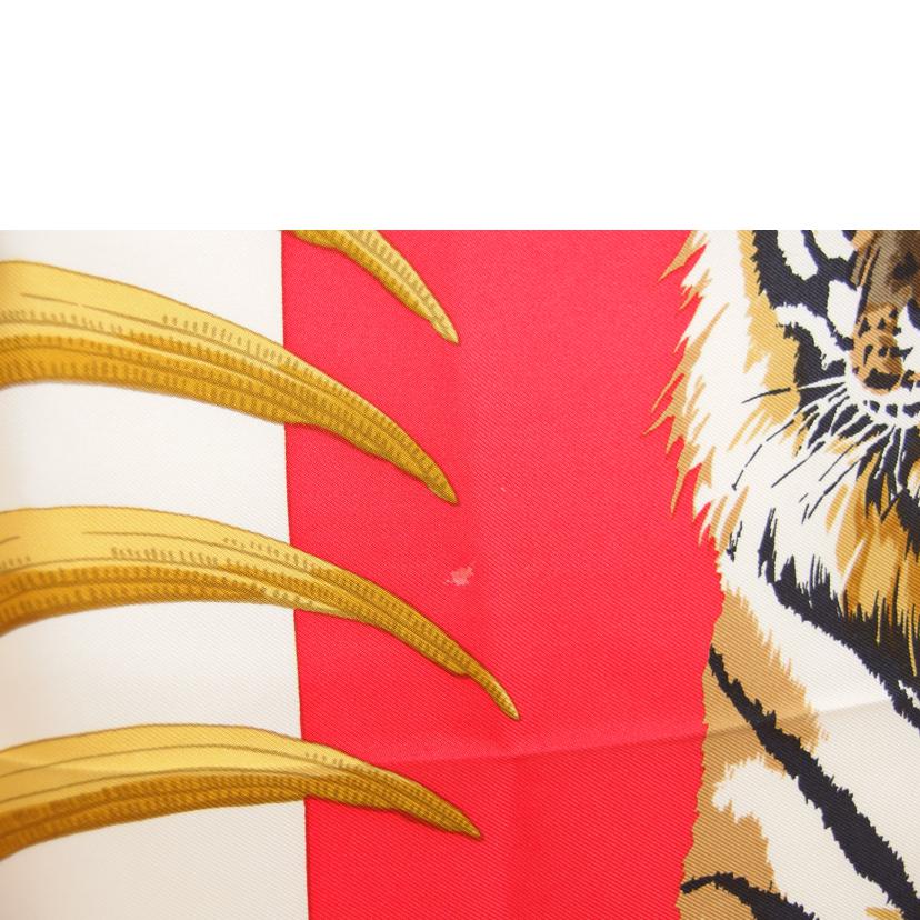 HERMES エルメス/カレ90/王者のトラ/シルクスカーフ//Aランク/04