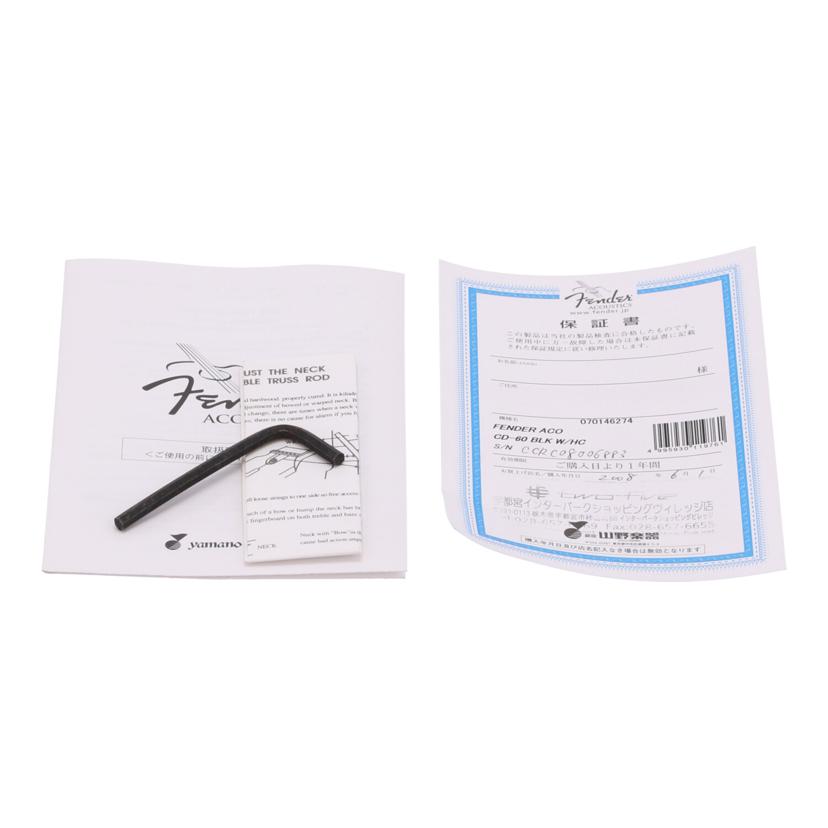 FENDER ACO フェンダーアコースティック /アコースティックギター/CD-60//CCRC08006883/Bランク/85