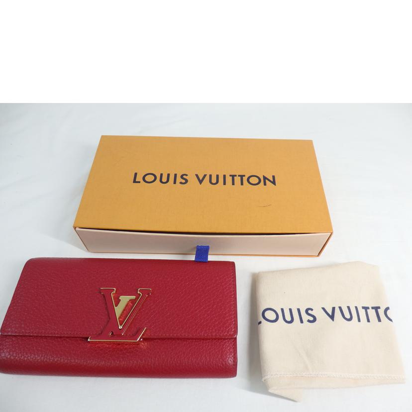 LV/ポルト・フォイユ・カプシーヌ/トリヨン/スカーレット/M63738//MI4***/Aランク/84