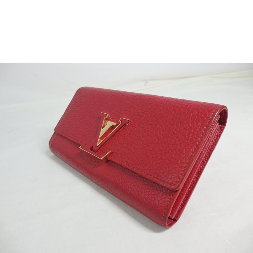 LV/ポルト・フォイユ・カプシーヌ/トリヨン/スカーレット/M63738//MI4***/Aランク/84