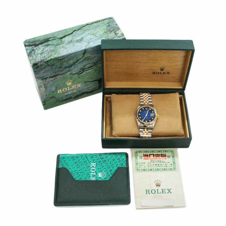ROLEX ロレックス/DATE JUST/ブルーグラデーション/10P旧ダイヤ/16233G//X82****/Aランク/75