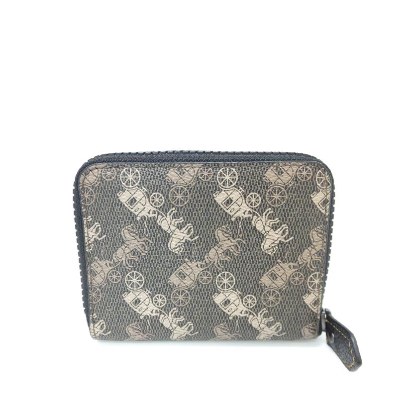 COACH コーチ/ホース柄ラウンドファスナー二つ折り財布/89586//L19**/ABランク/88