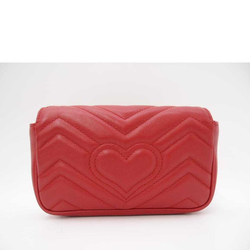 GUCCI グッチ/GGマーモントスーパーミニショルダー/レッド/476433//496***/Aランク/69