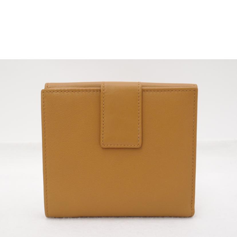 GUCCI グッチ 二つ折り財布 茶 ゴールド金具 レディース メンズ/レザーWホック財布/キャメル/035.2184//217***/Aランク/69
