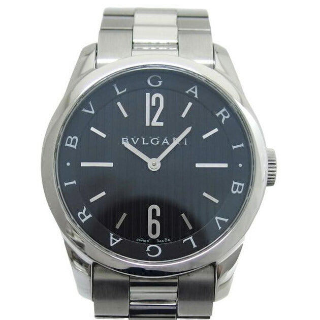 BVRGARI ブルガリ/ソロテンポ/ブラック文字盤/クォーツ/ST37BSS//O29**/Aランク/04