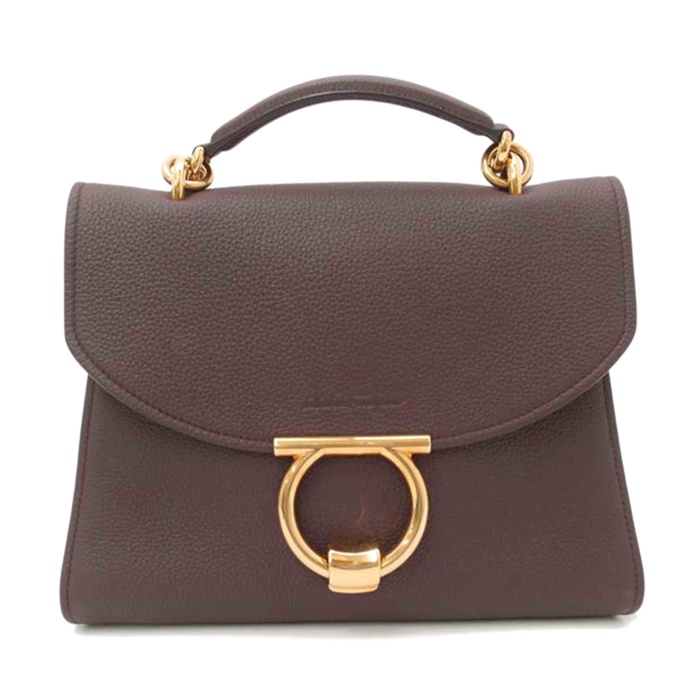 Ferragamo フェラガモ/ガンチーニ 2wayハンド/ボルドー/21 H493//SAランク/69