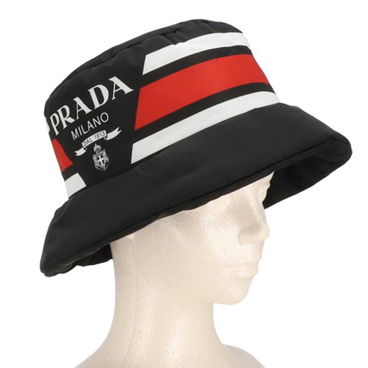 PRADA/ロゴプリントボリュームハット NERO×レッド /1HC248//131/Aランク/24