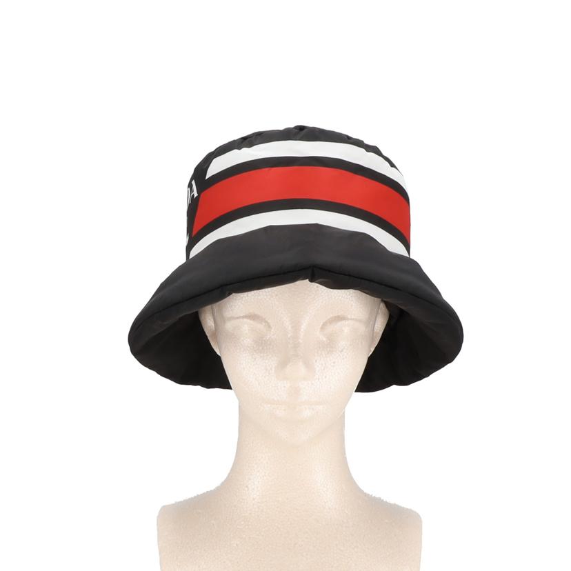 PRADA/ロゴプリントボリュームハット NERO×レッド /1HC248//131/Aランク/24