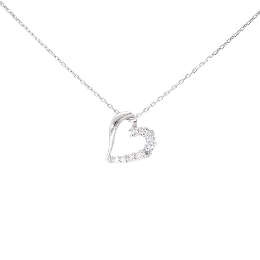 K18WG/K18WGダイヤハートネックレス0.17/1.7g//0.17/Aランク/75