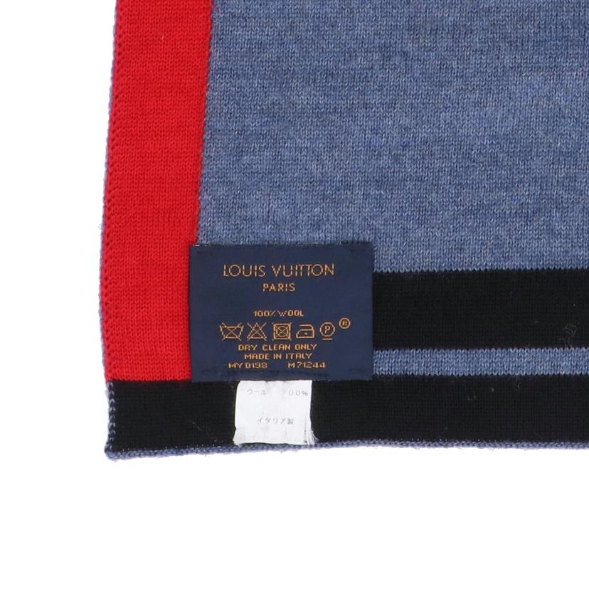 LOUIS VUITTON ルイ・ヴィトン/エシャルプLOUIS VUITTONホライゾン ブラック×ブルー×レッド /M71244//Aランク/24