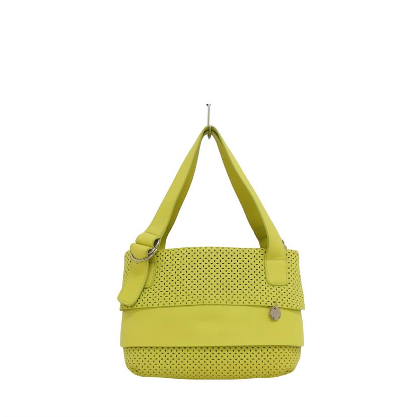 NINA RICCI ニナリッチ/パンチングレザーハンドバッグ/イエローグリーン//1101-13-50/ABランク/04