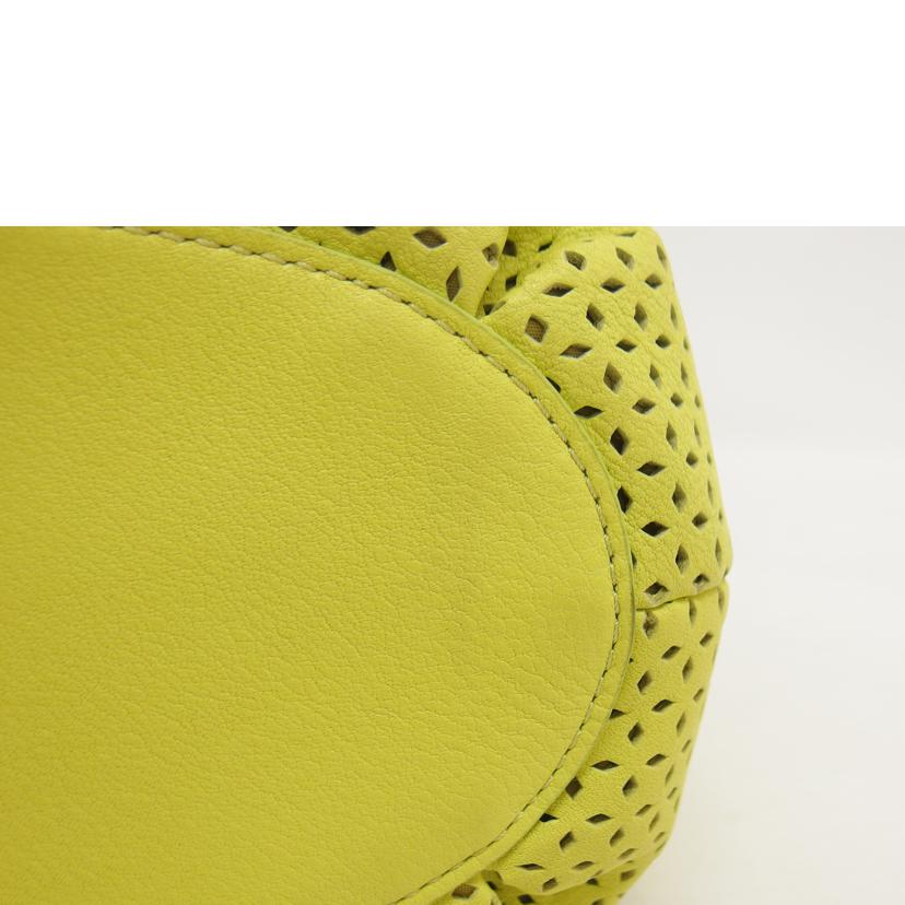NINA RICCI ニナリッチ/パンチングレザーハンドバッグ/イエローグリーン//1101-13-50/ABランク/04