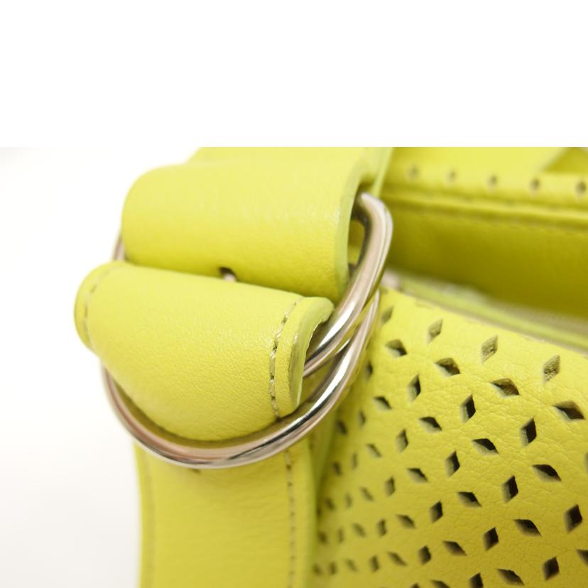 NINA RICCI ニナリッチ/パンチングレザーハンドバッグ/イエローグリーン//1101-13-50/ABランク/04