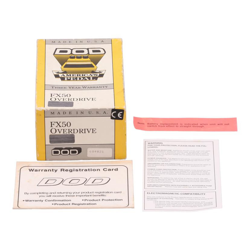 DOD ディーオーディー /エフェクター/オーバードライブ/FX50-B USA//684021/Aランク/21