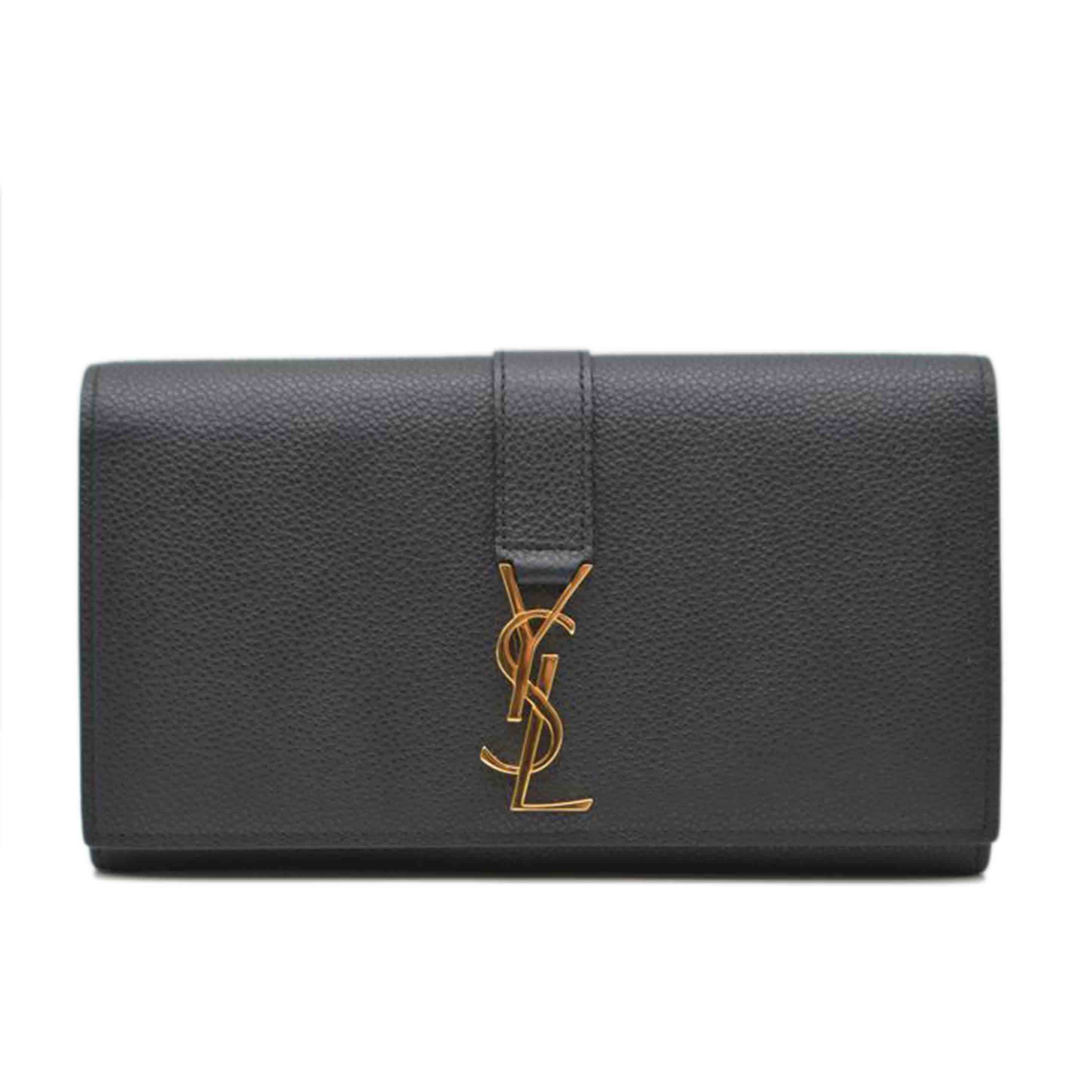 SAINT LAURENT サンローラン/YSLラインラージジップウォレット/ノワール/414567//022*/Aランク/89