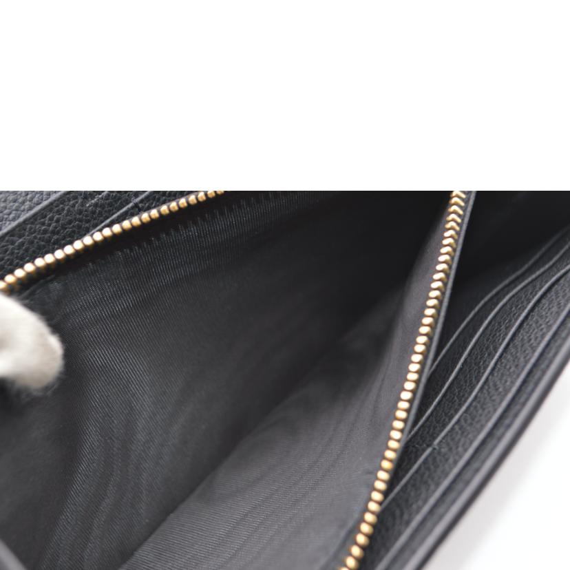 SAINT LAURENT サンローラン/YSLラインラージジップウォレット/ノワール/414567//022*/Aランク/89