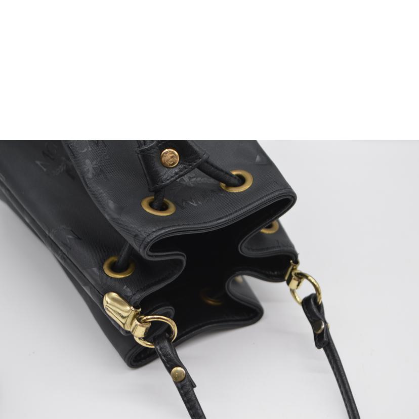 MCM エムシーエム/ロゴグラムドローストリングレザーショルダー/ノワール//ABランク/89