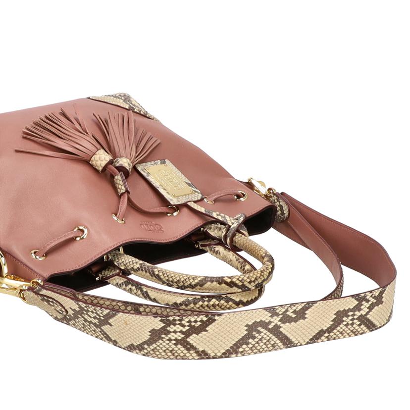 COCOCELUXGOLD ココセリュックスゴールド/レザーパイソン2WAYバッグ//Bランク/06