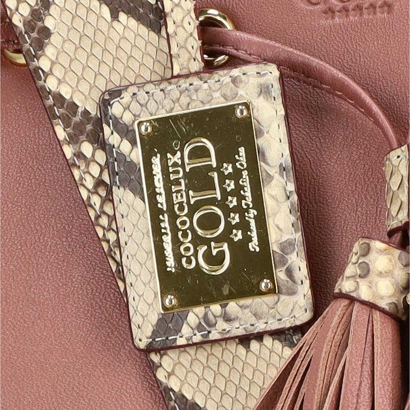 COCOCELUXGOLD ココセリュックスゴールド/レザーパイソン2WAYバッグ//Bランク/06