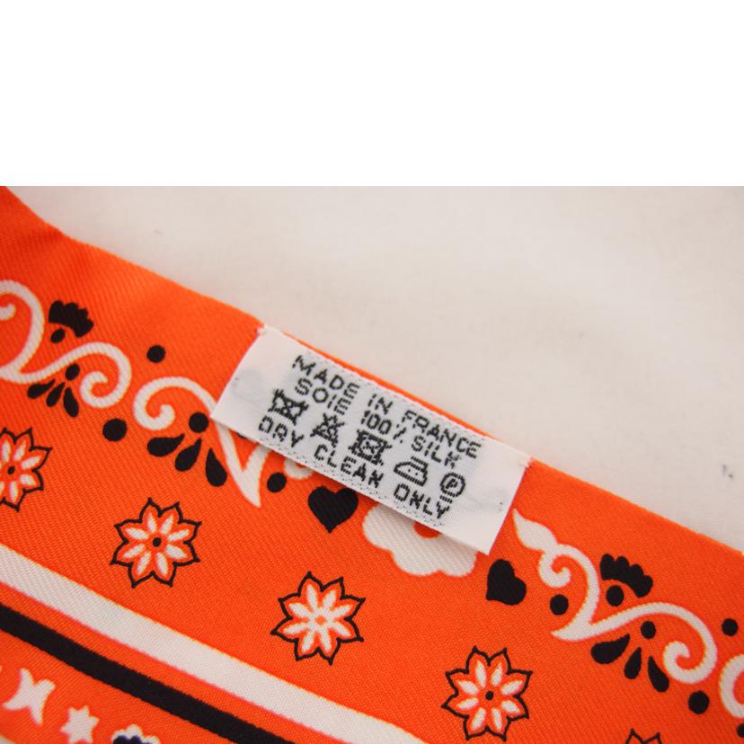 HERMES エルメス/ツイリー/シルクスカーフ/バンダナ柄/オレンジ//Aランク/04