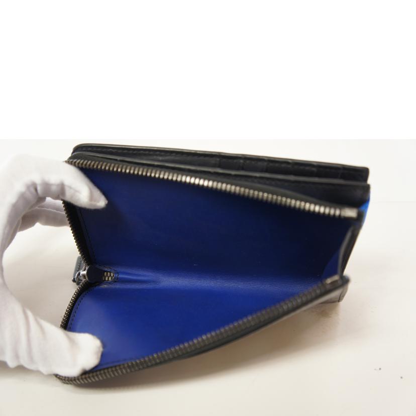 Berluti ベルルッティ/スクリットレザーコーナージップショートウォレット/ブルー//E01**/Bランク/21