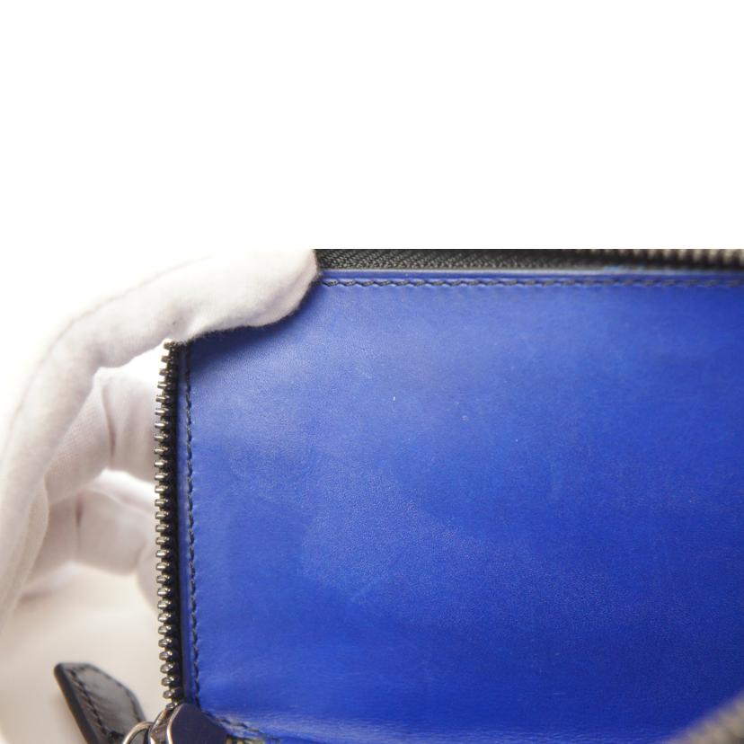 Berluti ベルルッティ/スクリットレザーコーナージップショートウォレット/ブルー//E01**/Bランク/21