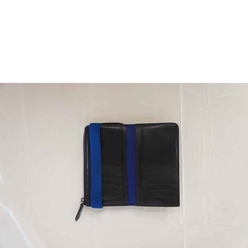 Berluti ベルルッティ/スクリットレザーコーナージップショートウォレット/ブルー//E01**/Bランク/21