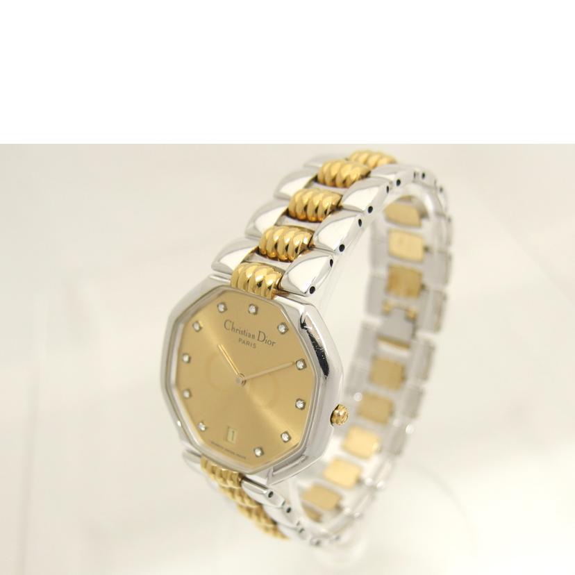 Dior ディオール/オクタゴン/ゴールド文字盤デイトウォッチ/クォーツ/ヴィンテージ/45.204//496***/ABランク/04