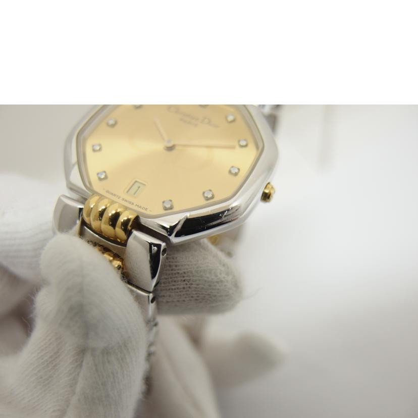 Dior ディオール/オクタゴン/ゴールド文字盤デイトウォッチ/クォーツ/ヴィンテージ/45.204//496***/ABランク/04