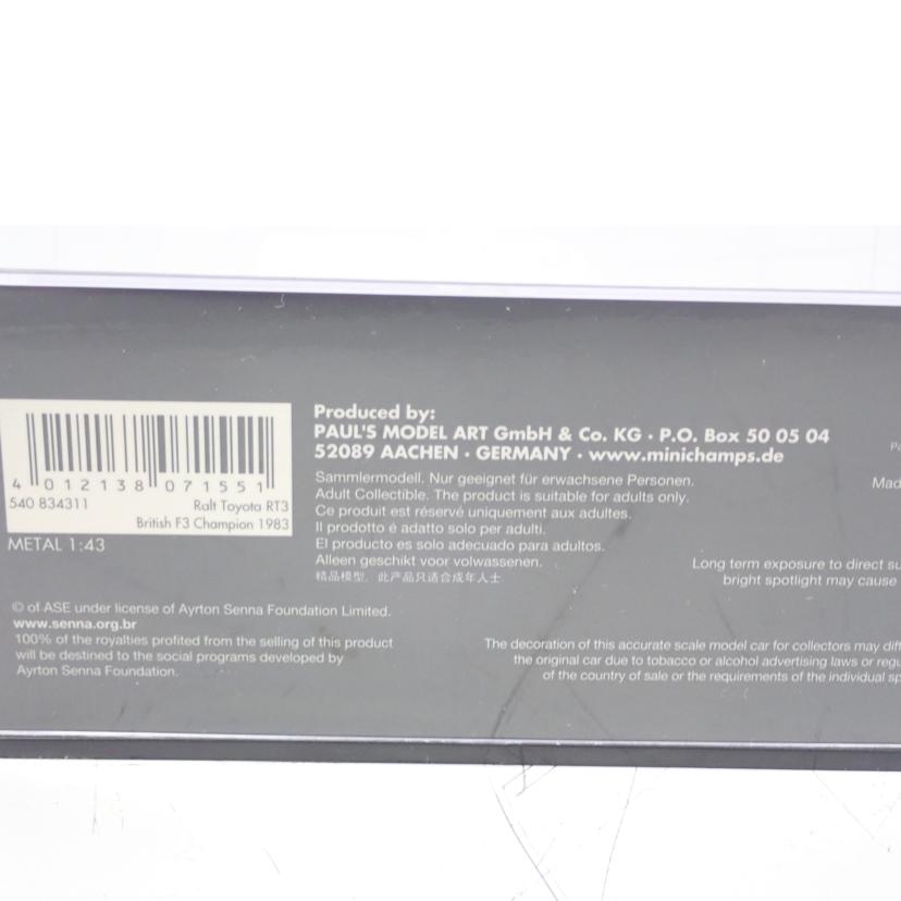 ミニチャンプス/Ralt TOYOTA RT3 N1 A・セナ//Bランク/62