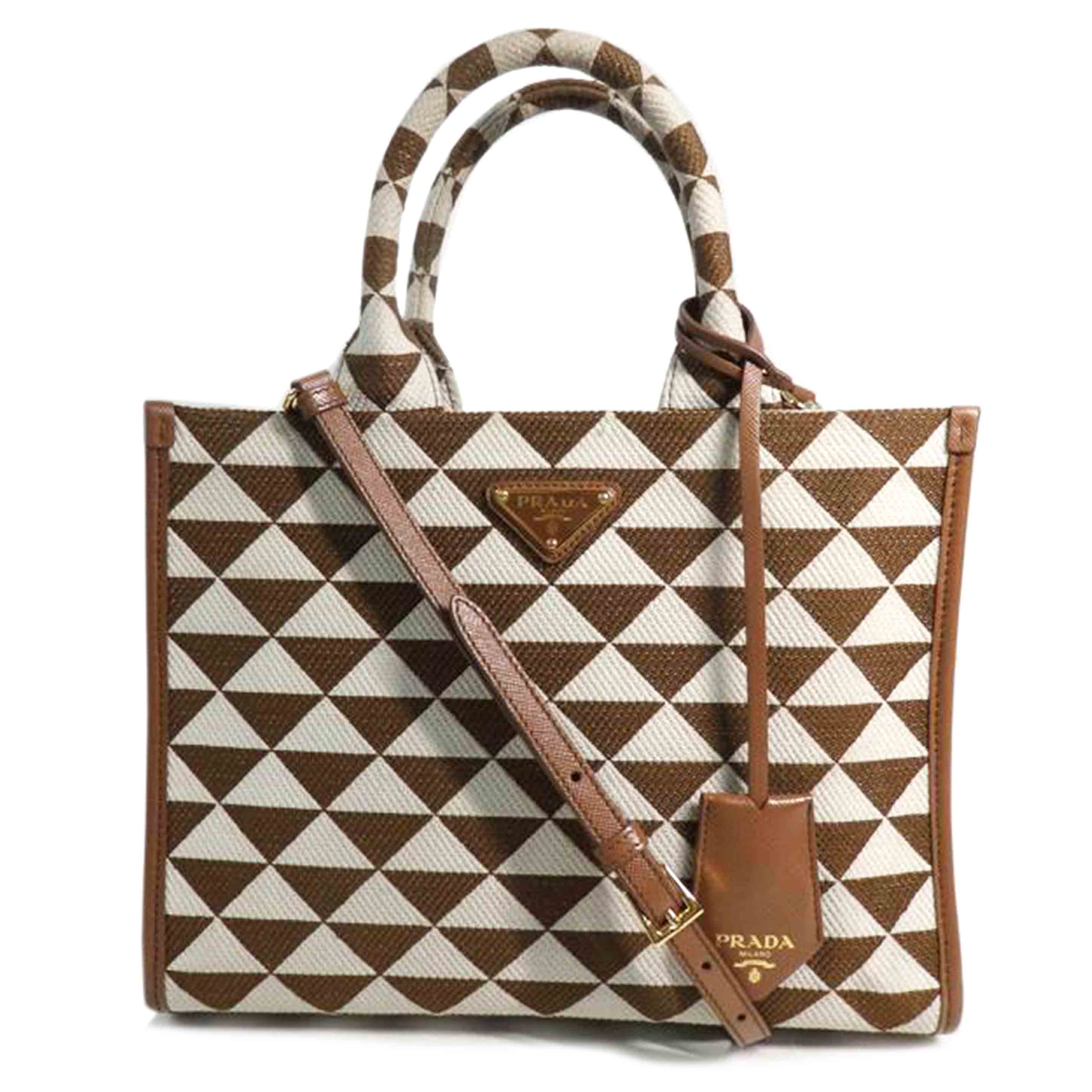 PRADA プラダ/シンボル エンブロイダリーファブリック スモールハンドバッグ/1BA354//31/*/ABランク/84