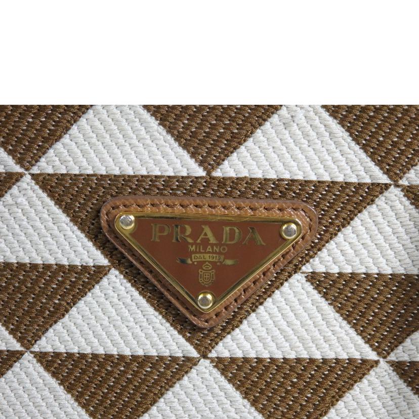 PRADA プラダ/シンボル エンブロイダリーファブリック スモールハンドバッグ/1BA354//31/*/ABランク/84