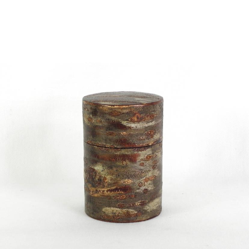 DENSHIRO 伝四郎/総皮茶筒(大) 霜降皮/30291//Aランク/81