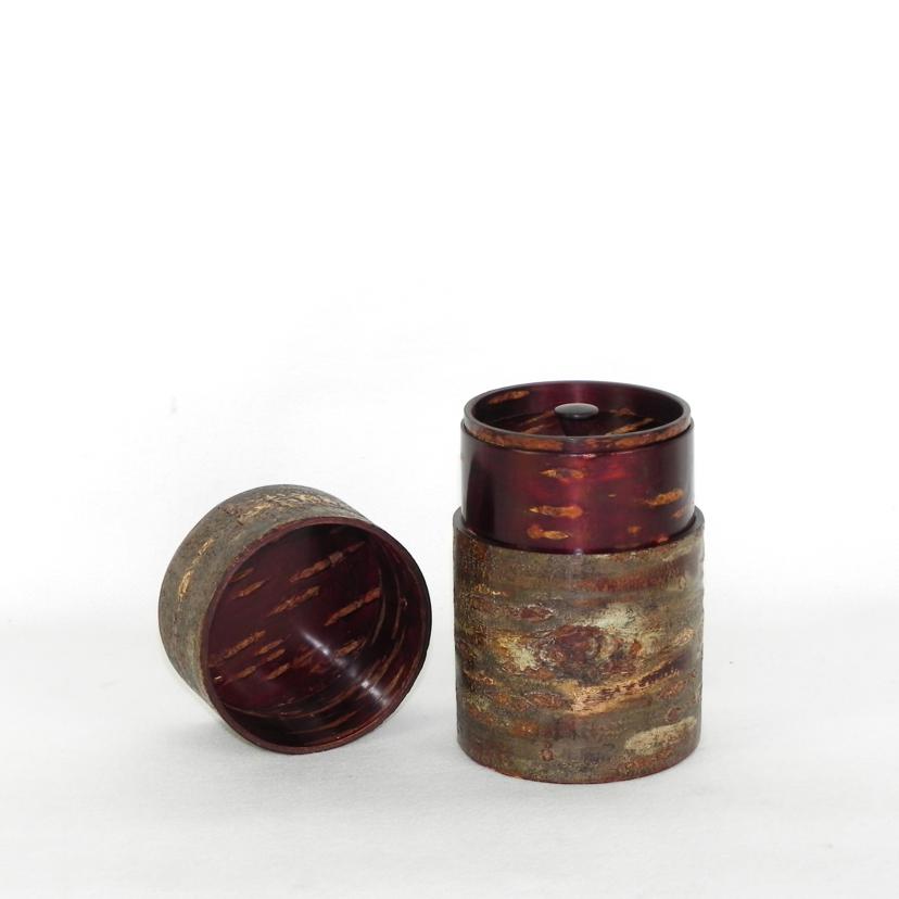 DENSHIRO 伝四郎/総皮茶筒(大) 霜降皮/30291//Aランク/81