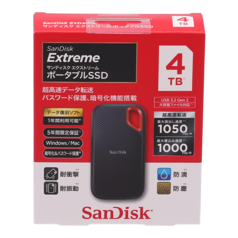 SanDisk サンディスク/ポータブルSSD 4TB 未使用/SDSSDE61-4T00-J25//2531GQ400578/Sランク/77