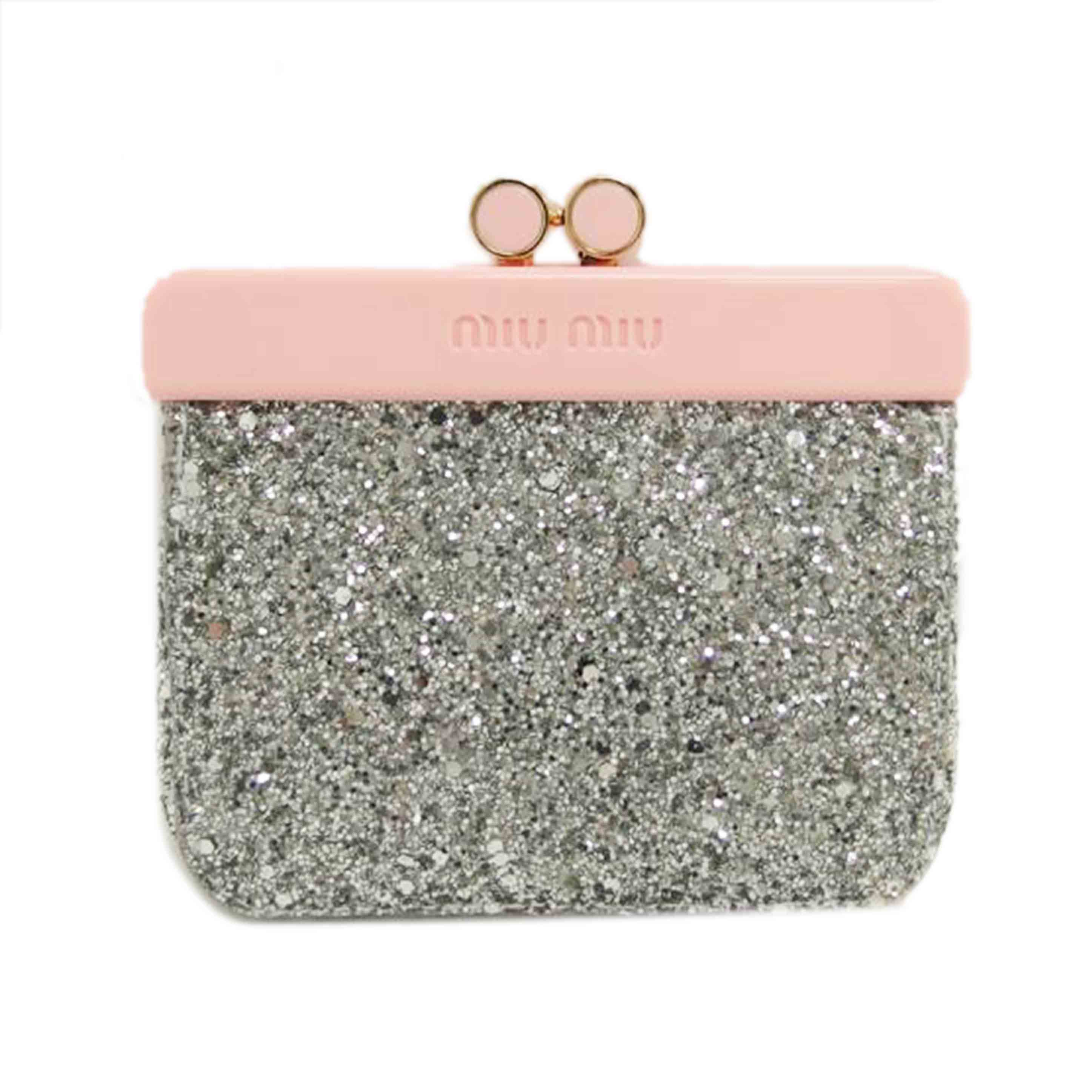 miu miu ミュウミュウ/ラメ ガマ口/コスメポーチ/小物入れ//Aランク/04