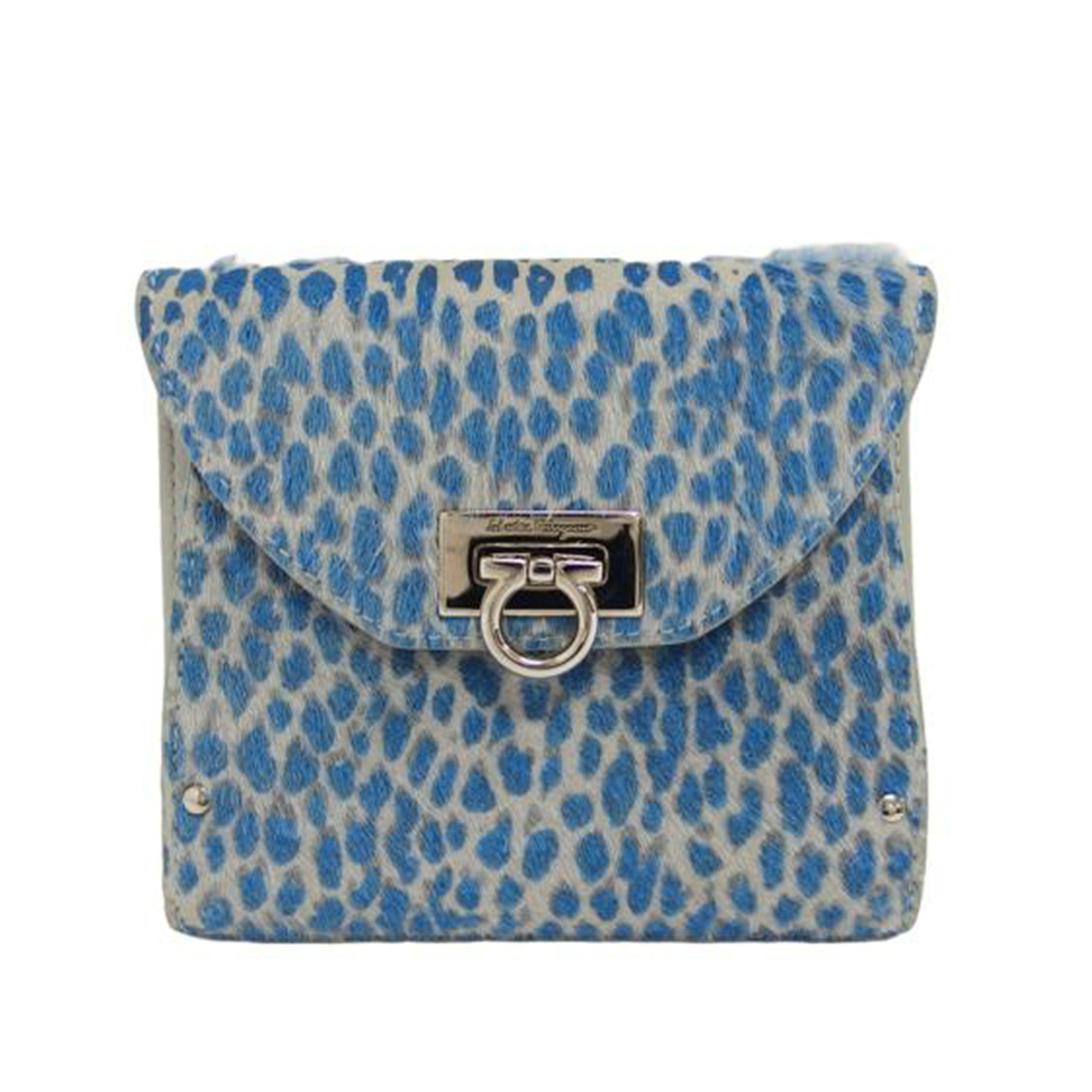 Ferragamo フェラガモ/ガンチーニ/ハラコレザー三つ折り財布/レオパード/4653//AQ-**/Bランク/04