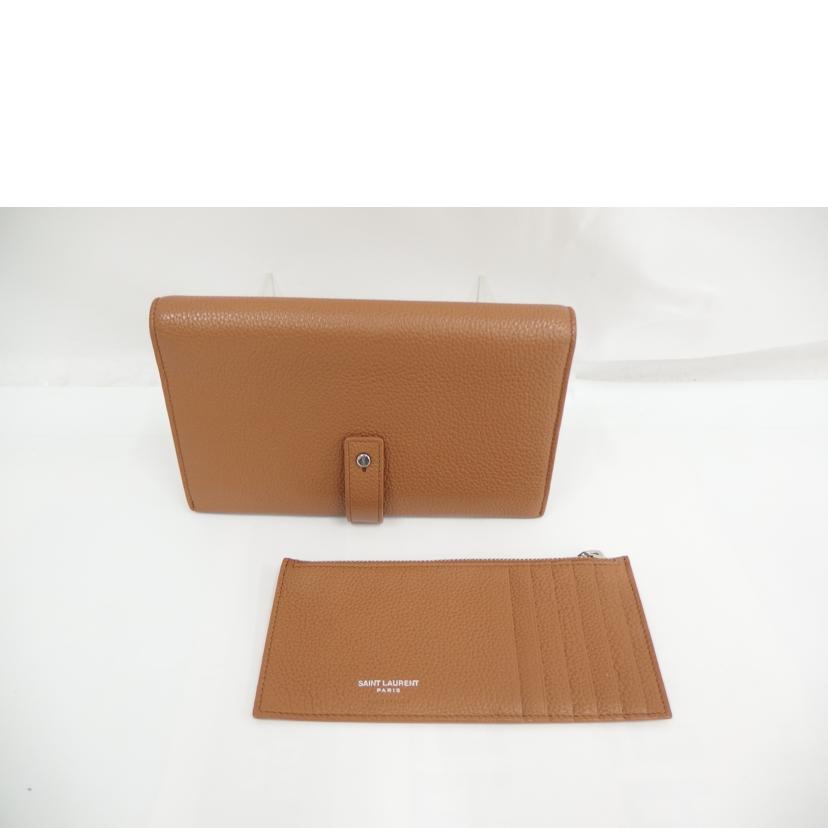 YSL サンローラン/レザー折り財布/キャメル//Bランク/82