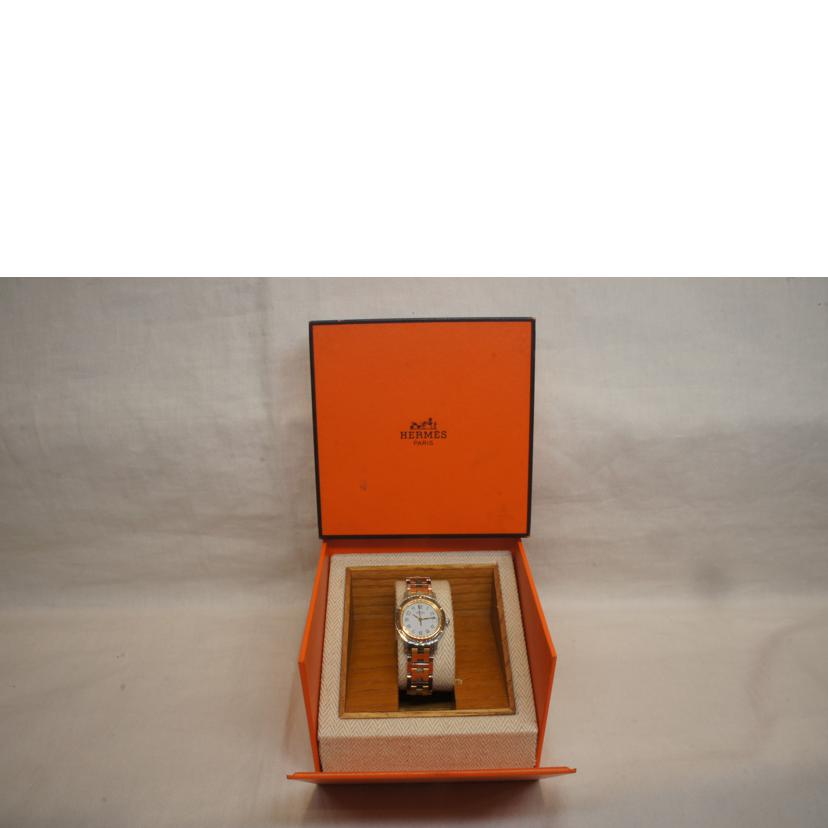 HERMES エルメス/クリッパー・ホワイト文字盤/レディース/クオーツ/CL4.220//154****/Aランク/92