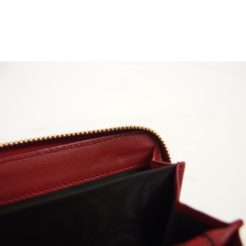 GUCCI グッチ/マイクログッチシマ/レザーラウンドファスナー長財布/レッド/449364//114*/ABランク/04