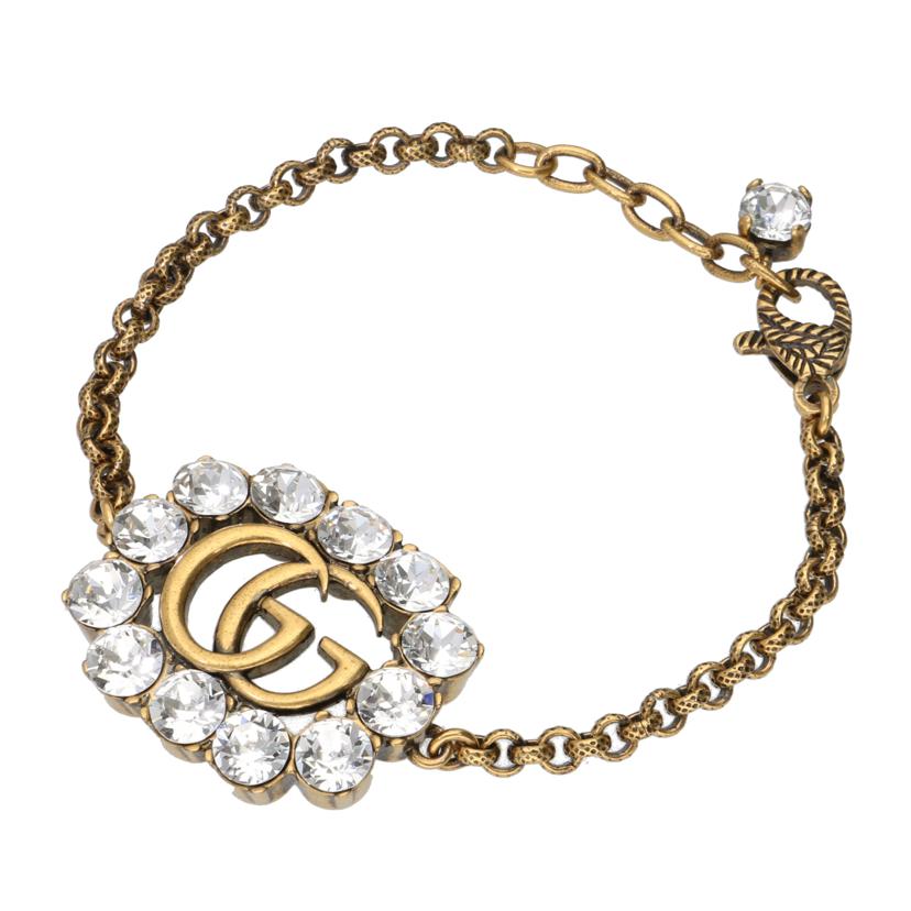 GUCCI グッチ/GGクリスタル/ダブルGブレスレット/エイジングゴールド//最大18cm/Aランク/91