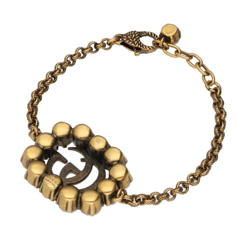 GUCCI グッチ/GGクリスタル/ダブルGブレスレット/エイジングゴールド//最大18cm/Aランク/91