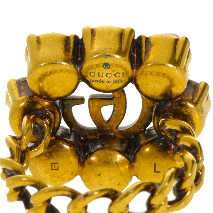 GUCCI グッチ/GGクリスタル/ダブルGリング/エイジングゴールド/サイズ:L(17)//□I/Aランク/91
