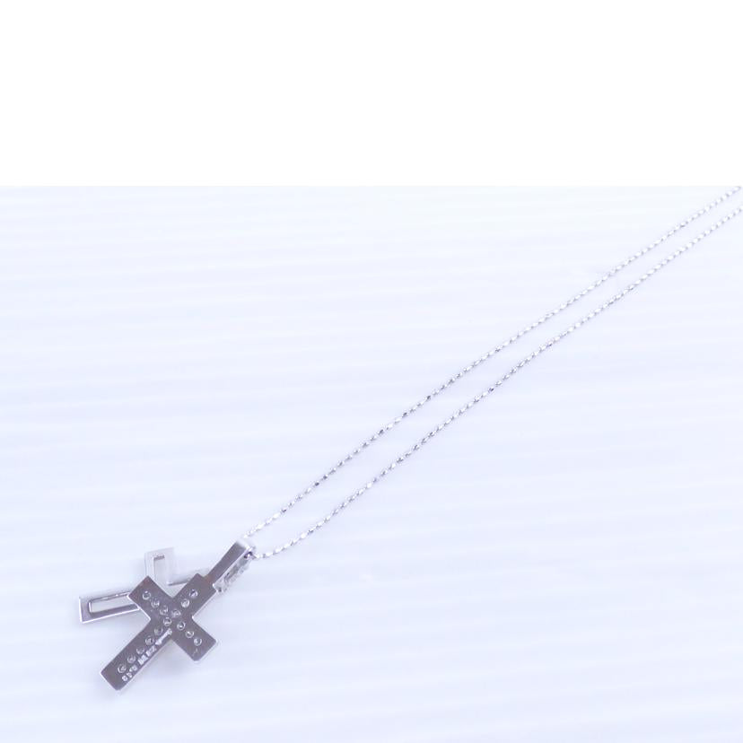 / K18WGダイヤネックレス0.13ct//ABランク/64