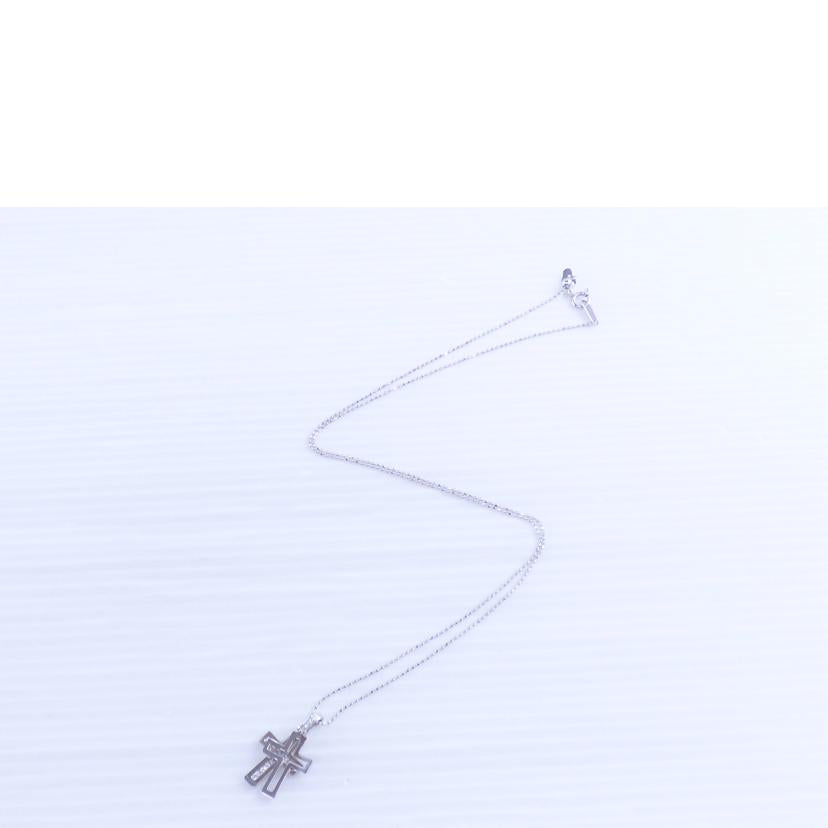 / K18WGダイヤネックレス0.13ct//ABランク/64