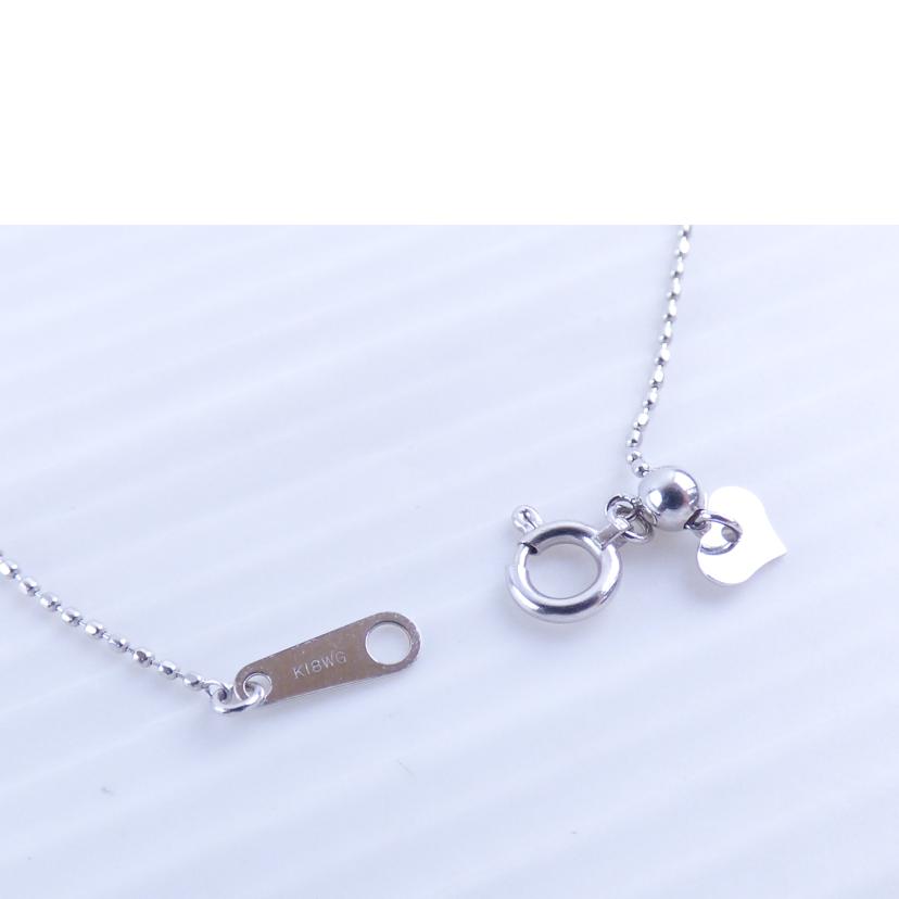 / K18WGダイヤネックレス0.13ct//ABランク/64