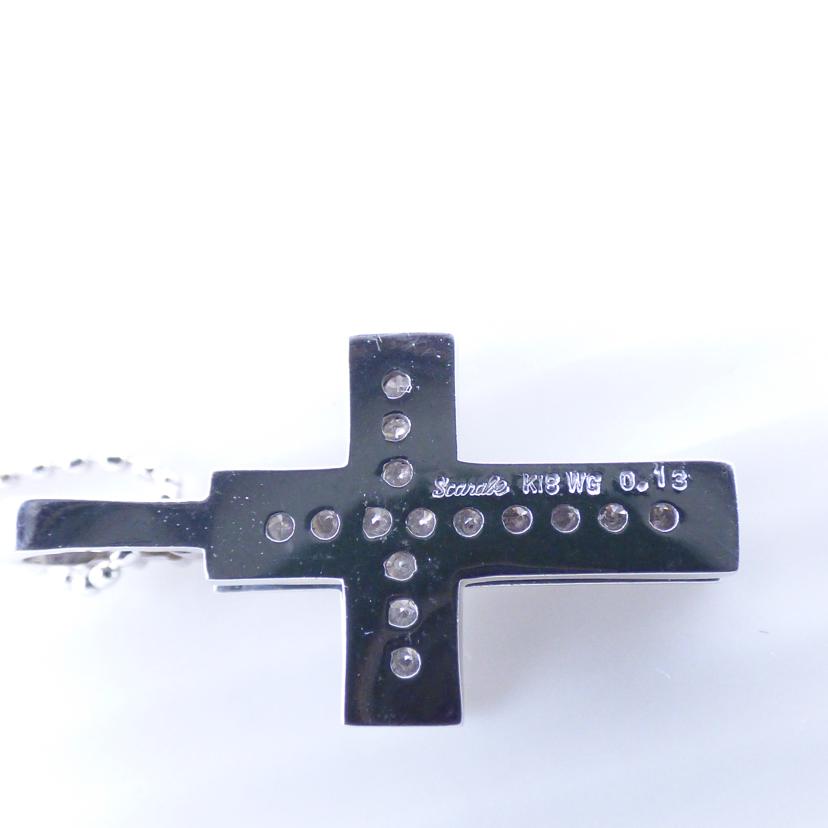 / K18WGダイヤネックレス0.13ct//ABランク/64