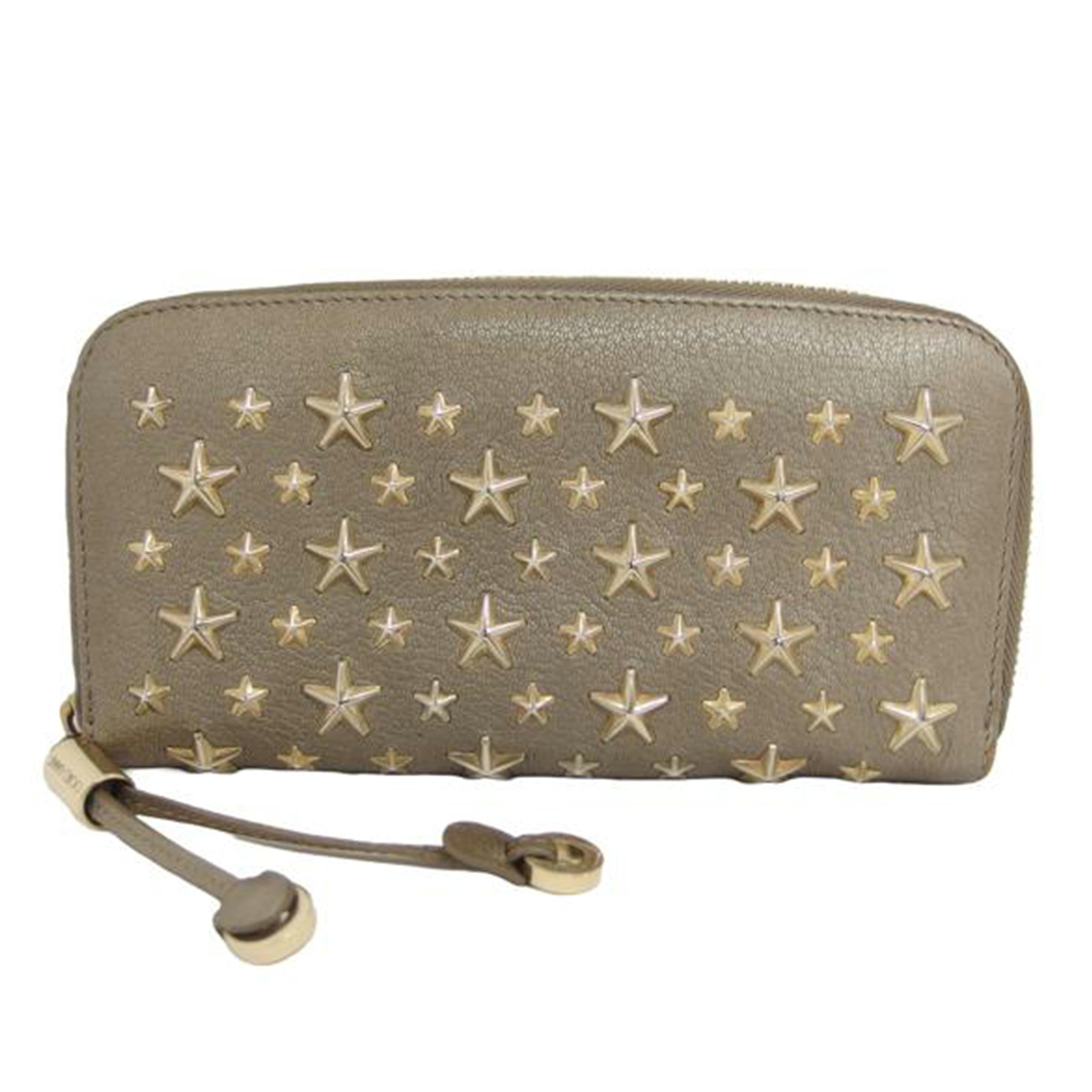 JIMMY CHOO ジミーチュウ/スタースタッズ/ラウンドファスナー長財布/グレージュ//Bランク/04