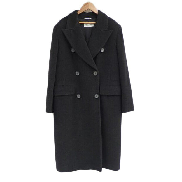 MaxMara ブラック チェスターコート マックスマーラ チェスターコート カシミヤ混 RN 73136