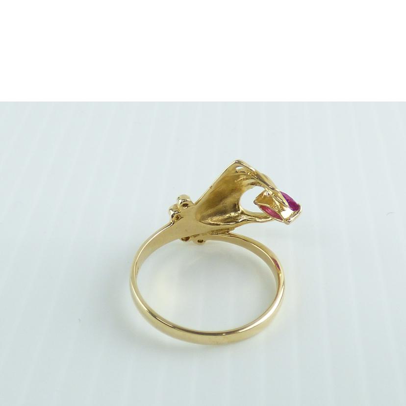 / K18ルビーダイヤリング//ABランク/64
